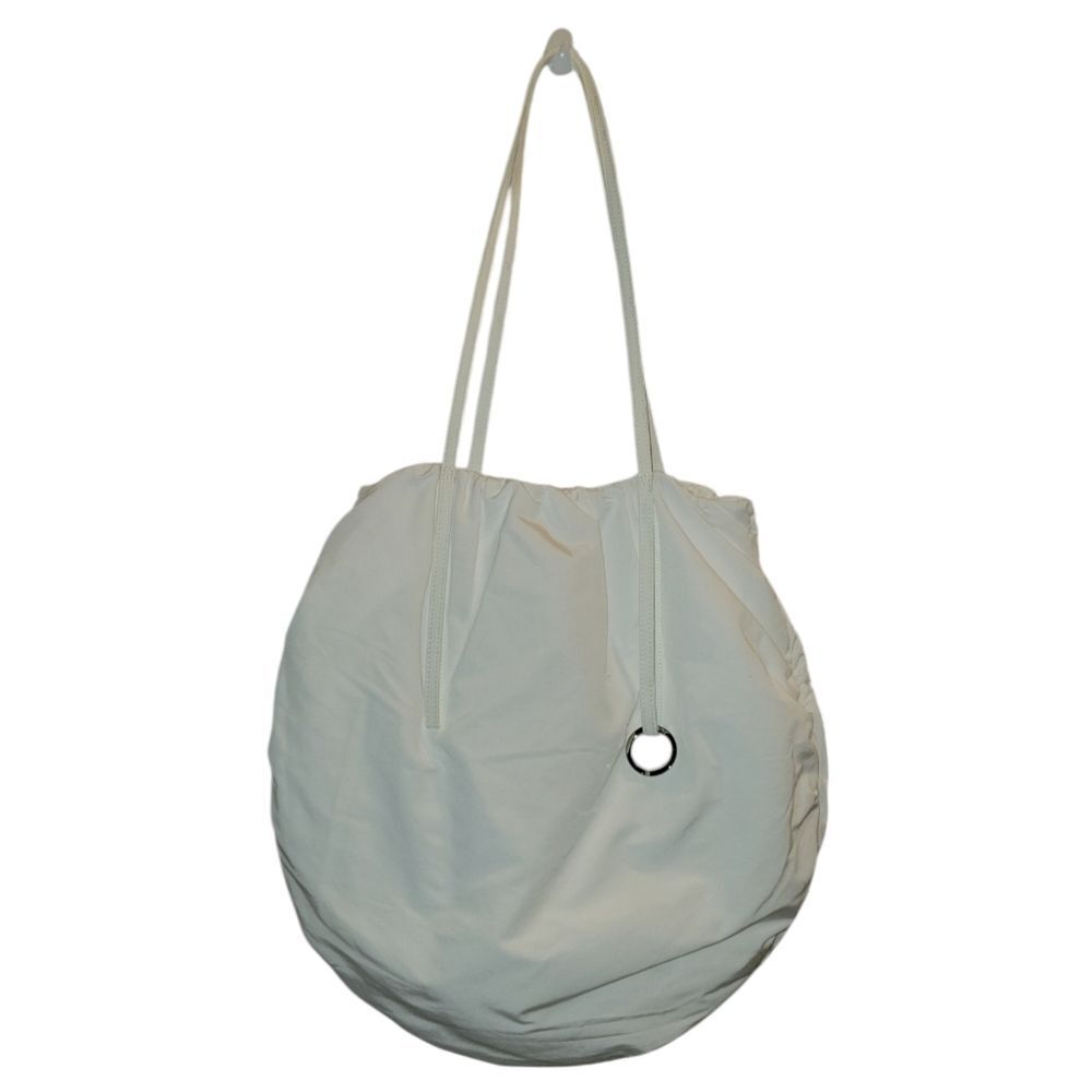 Low Classic Women's Natural Shirring String Shoulder Bag Excellent White
